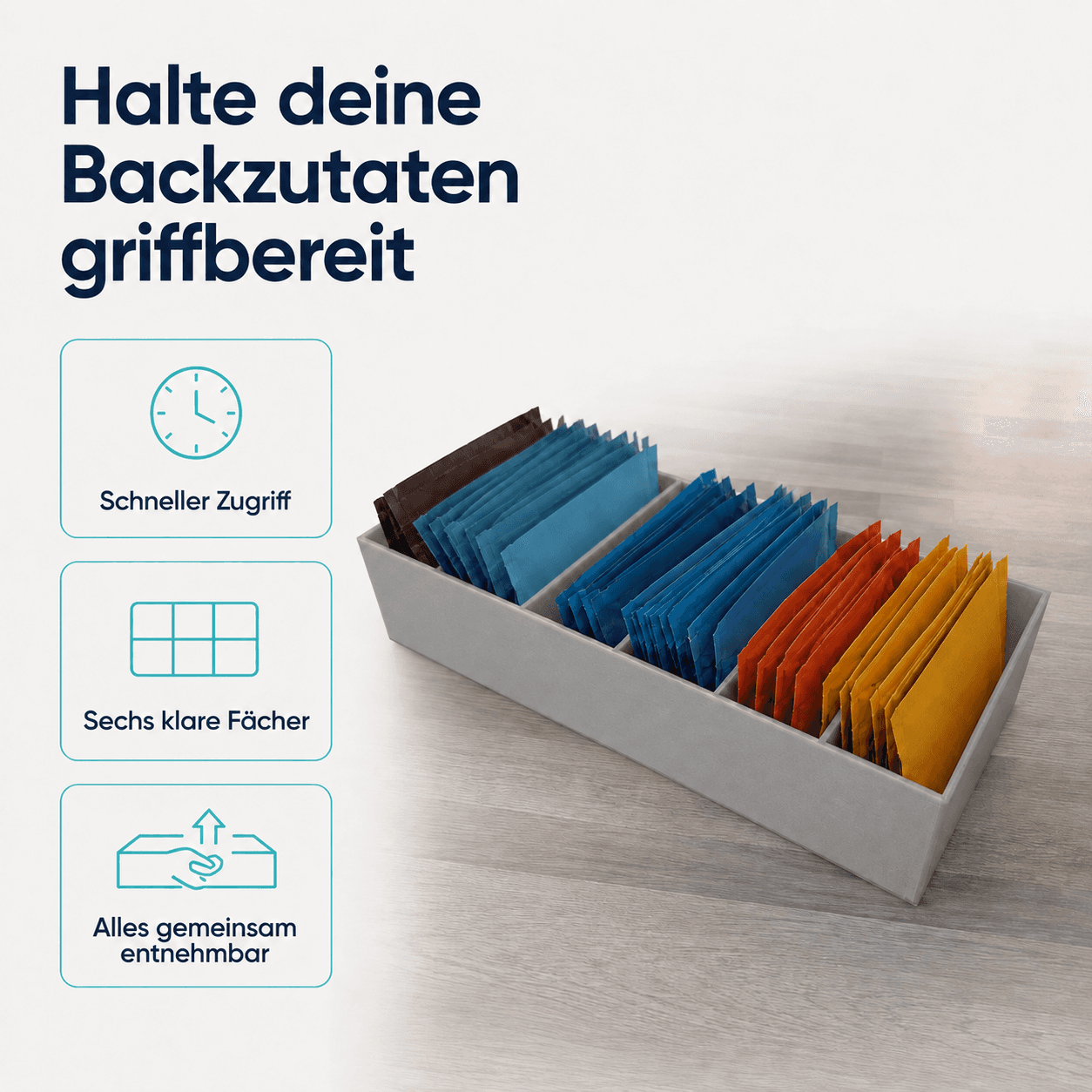 Sortierkasten für Backzutaten-Tütchen USP