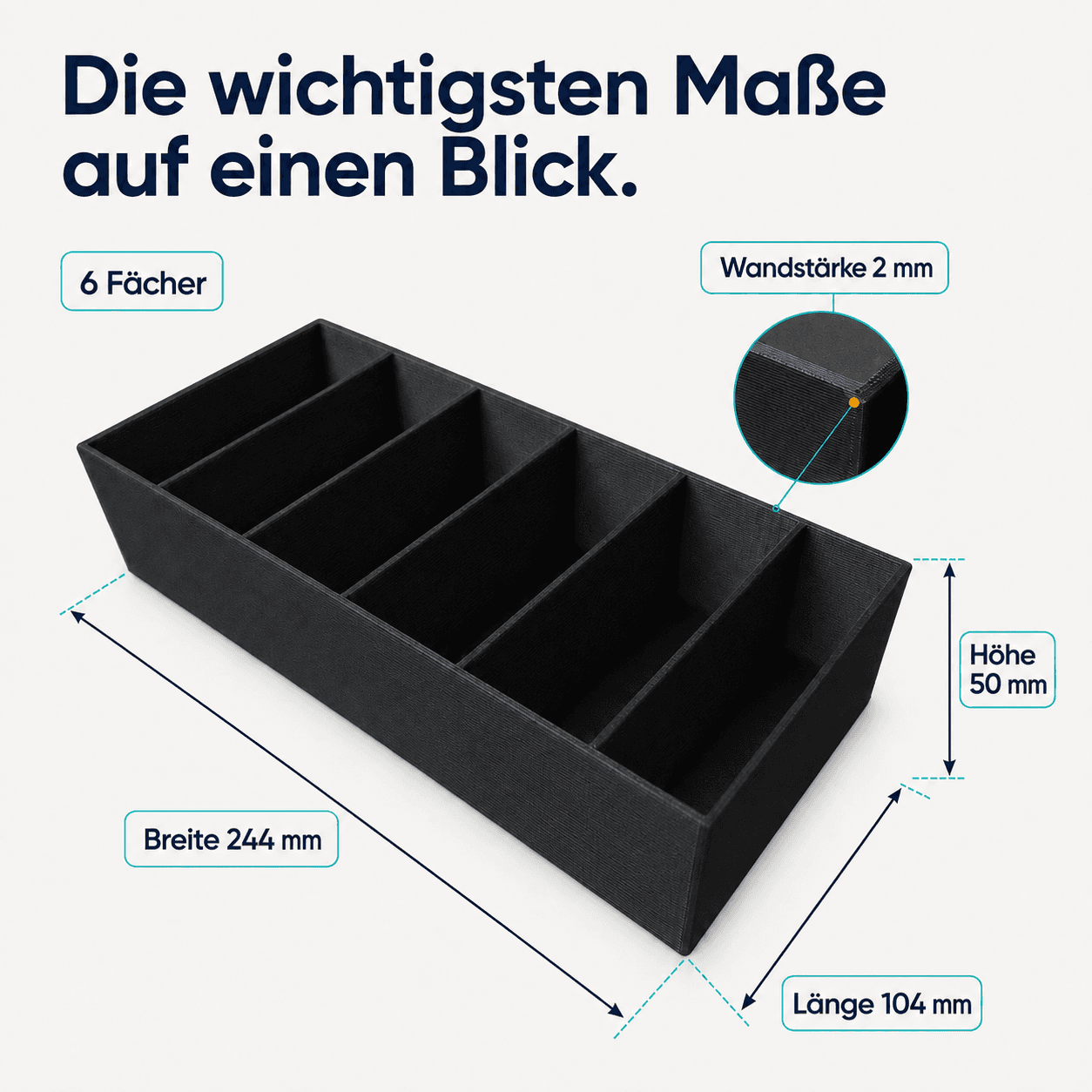 Sortierkasten für Backzutaten-Tütchen Maße