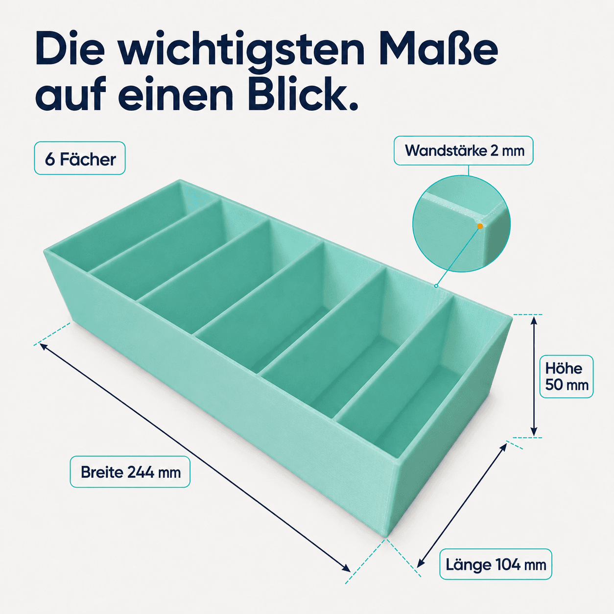 Sortierkasten für Backzutaten-Tütchen Maße
