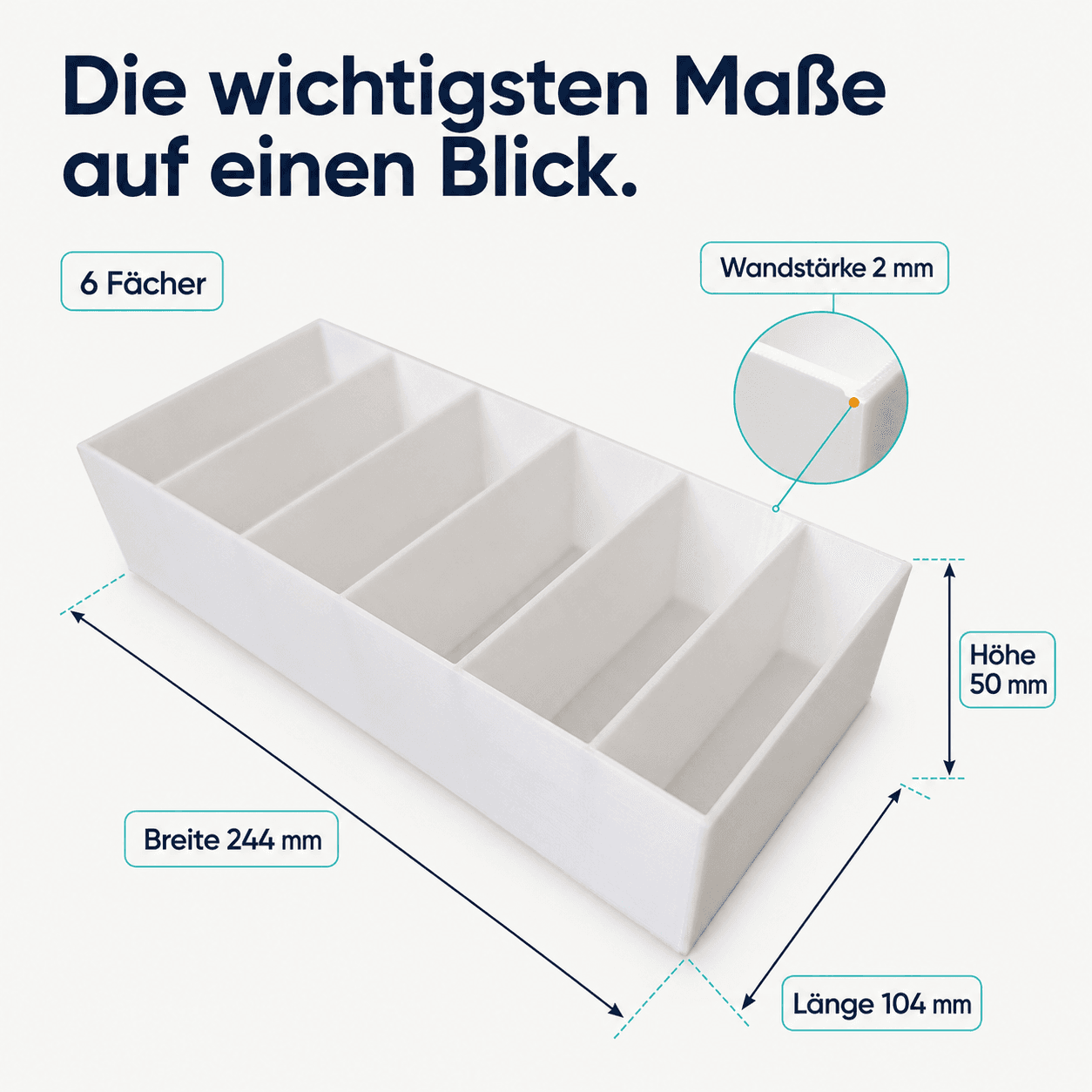 Sortierkasten für Backzutaten-Tütchen Maße