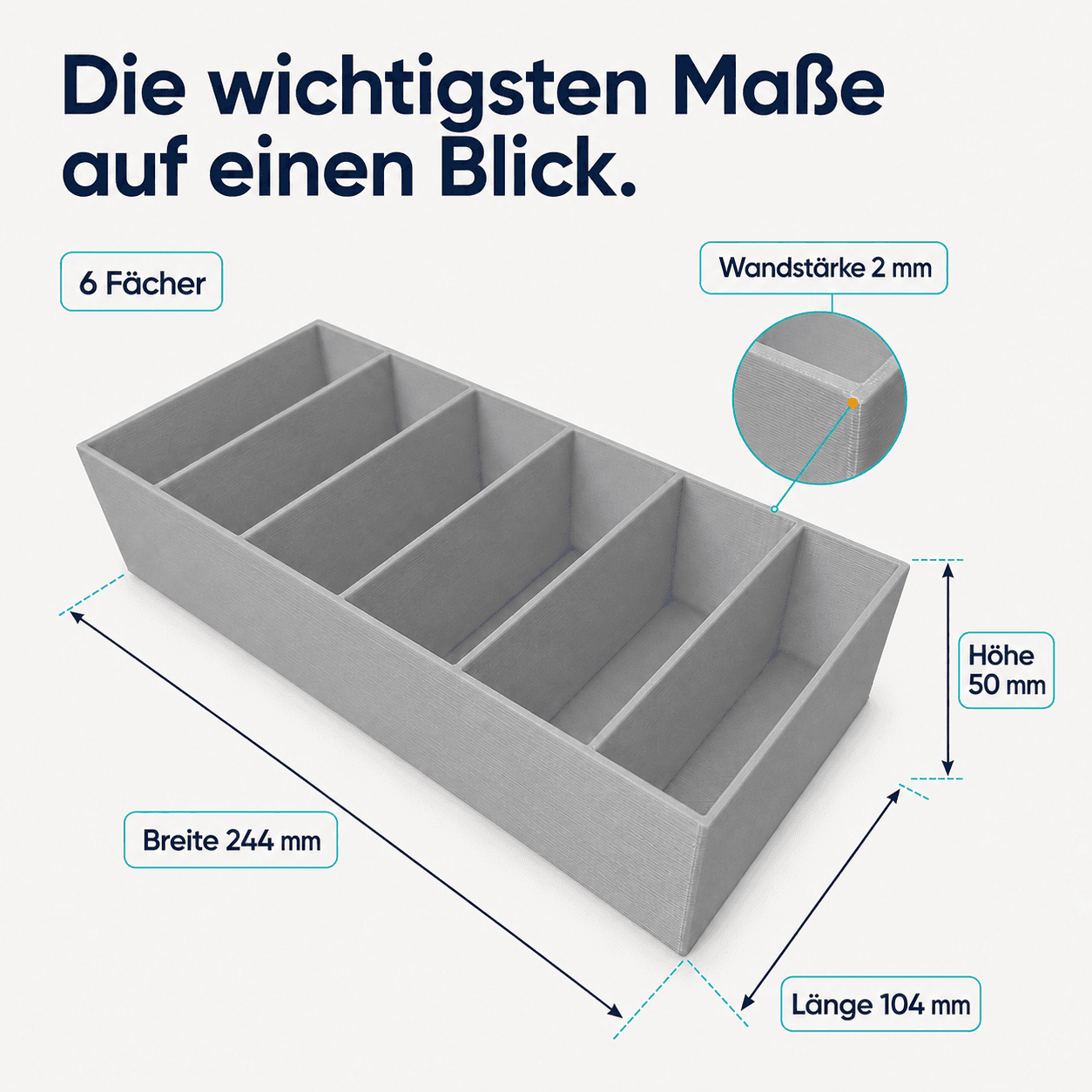 Sortierkasten für Backzutaten-Tütchen Maße